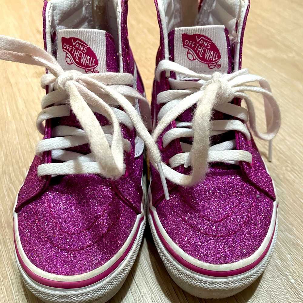 Girls high top glitter vans